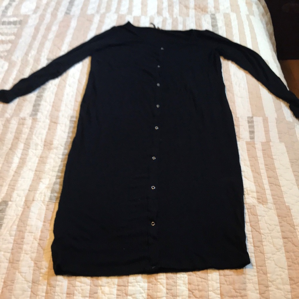 Maternity ribbed black midi fitted dress